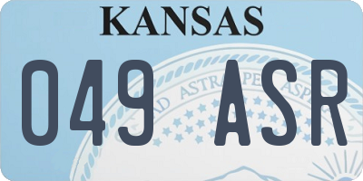 KS license plate 049ASR