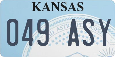 KS license plate 049ASY