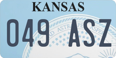 KS license plate 049ASZ