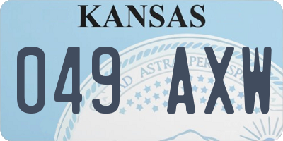 KS license plate 049AXW