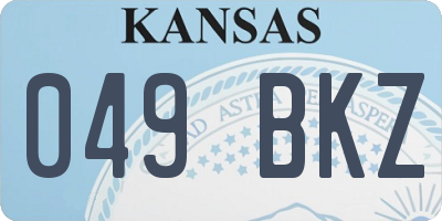 KS license plate 049BKZ