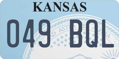 KS license plate 049BQL