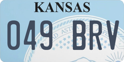 KS license plate 049BRV