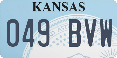 KS license plate 049BVW