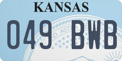 KS license plate 049BWB