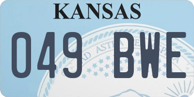 KS license plate 049BWE