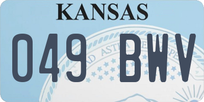 KS license plate 049BWV