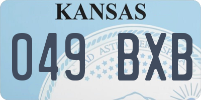 KS license plate 049BXB