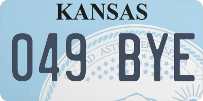 KS license plate 049BYE