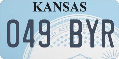 KS license plate 049BYR