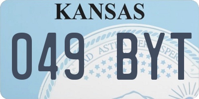 KS license plate 049BYT