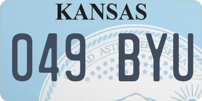 KS license plate 049BYU