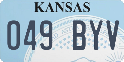 KS license plate 049BYV