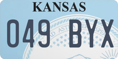 KS license plate 049BYX