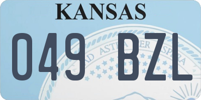 KS license plate 049BZL