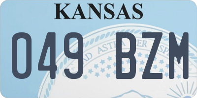 KS license plate 049BZM
