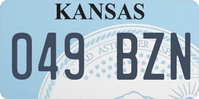 KS license plate 049BZN