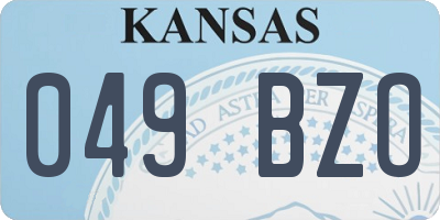 KS license plate 049BZO