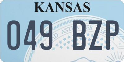 KS license plate 049BZP