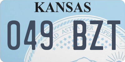 KS license plate 049BZT