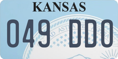 KS license plate 049DDO