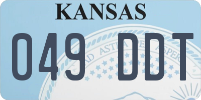 KS license plate 049DDT
