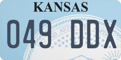 KS license plate 049DDX