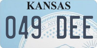 KS license plate 049DEE