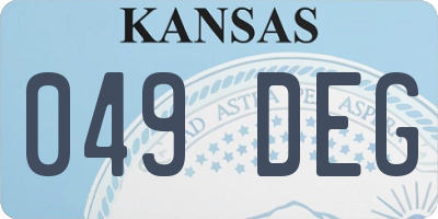 KS license plate 049DEG