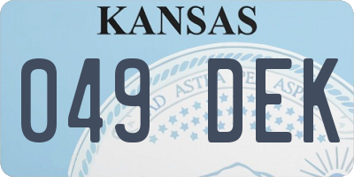KS license plate 049DEK