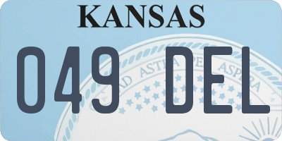KS license plate 049DEL