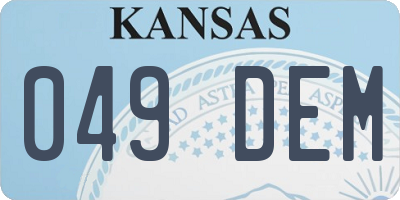 KS license plate 049DEM