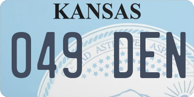 KS license plate 049DEN