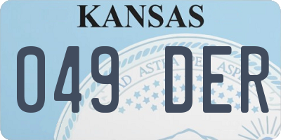 KS license plate 049DER