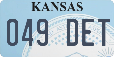 KS license plate 049DET