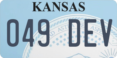 KS license plate 049DEV