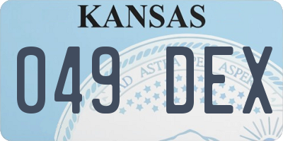 KS license plate 049DEX