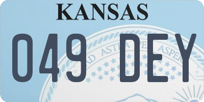 KS license plate 049DEY