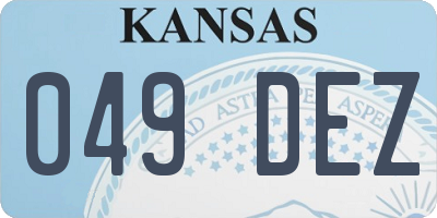 KS license plate 049DEZ