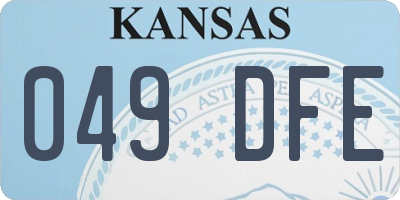KS license plate 049DFE
