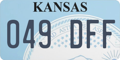 KS license plate 049DFF