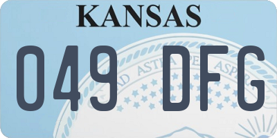 KS license plate 049DFG