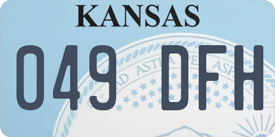 KS license plate 049DFH