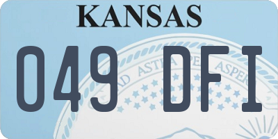 KS license plate 049DFI