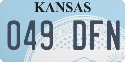 KS license plate 049DFN
