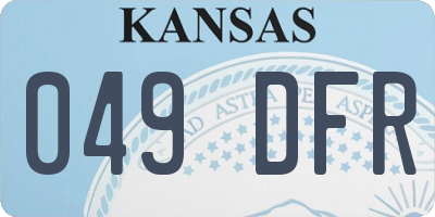KS license plate 049DFR