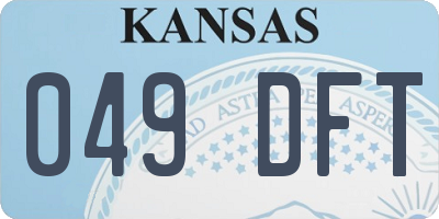 KS license plate 049DFT