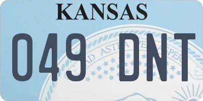 KS license plate 049DNT