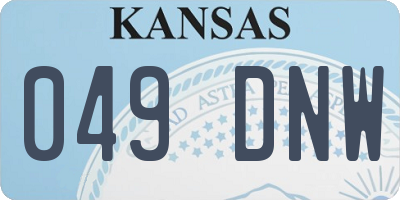 KS license plate 049DNW