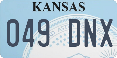KS license plate 049DNX